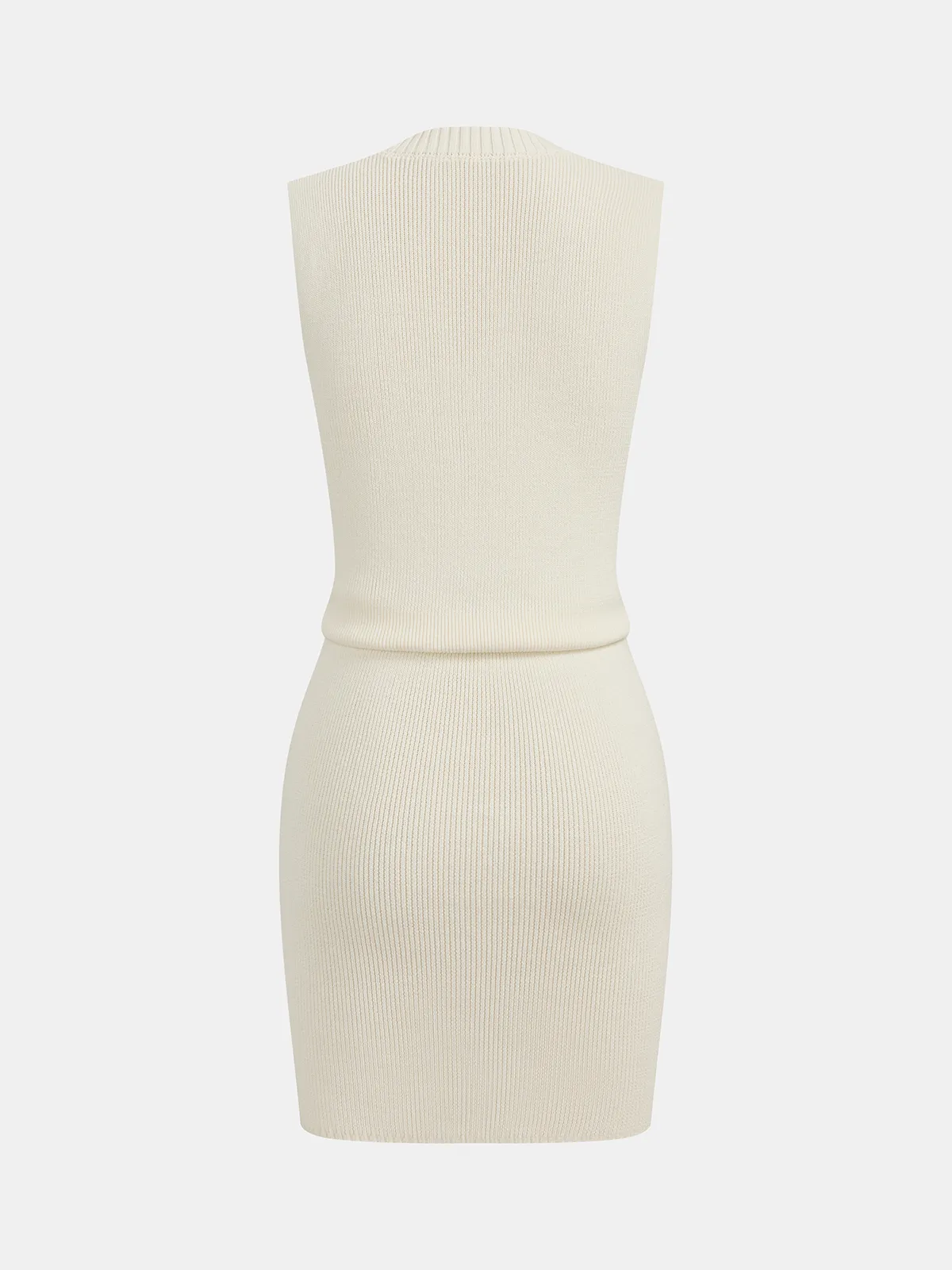 Sleeveless V Neck Bodycon Sweater Dress sold by COMMENSE product image thumbnail 2