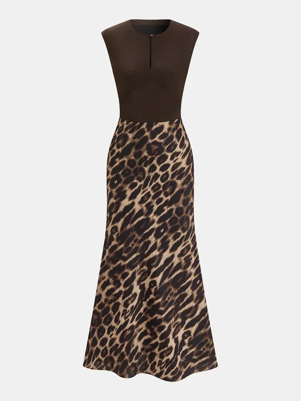 Sleeveless Leopard Print Maxi Dress made by COMMENSE