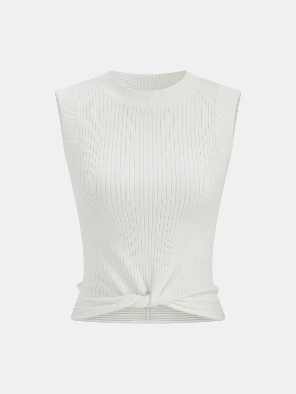 Ribbed Knotted Sweater Vest sold by COMMENSE
