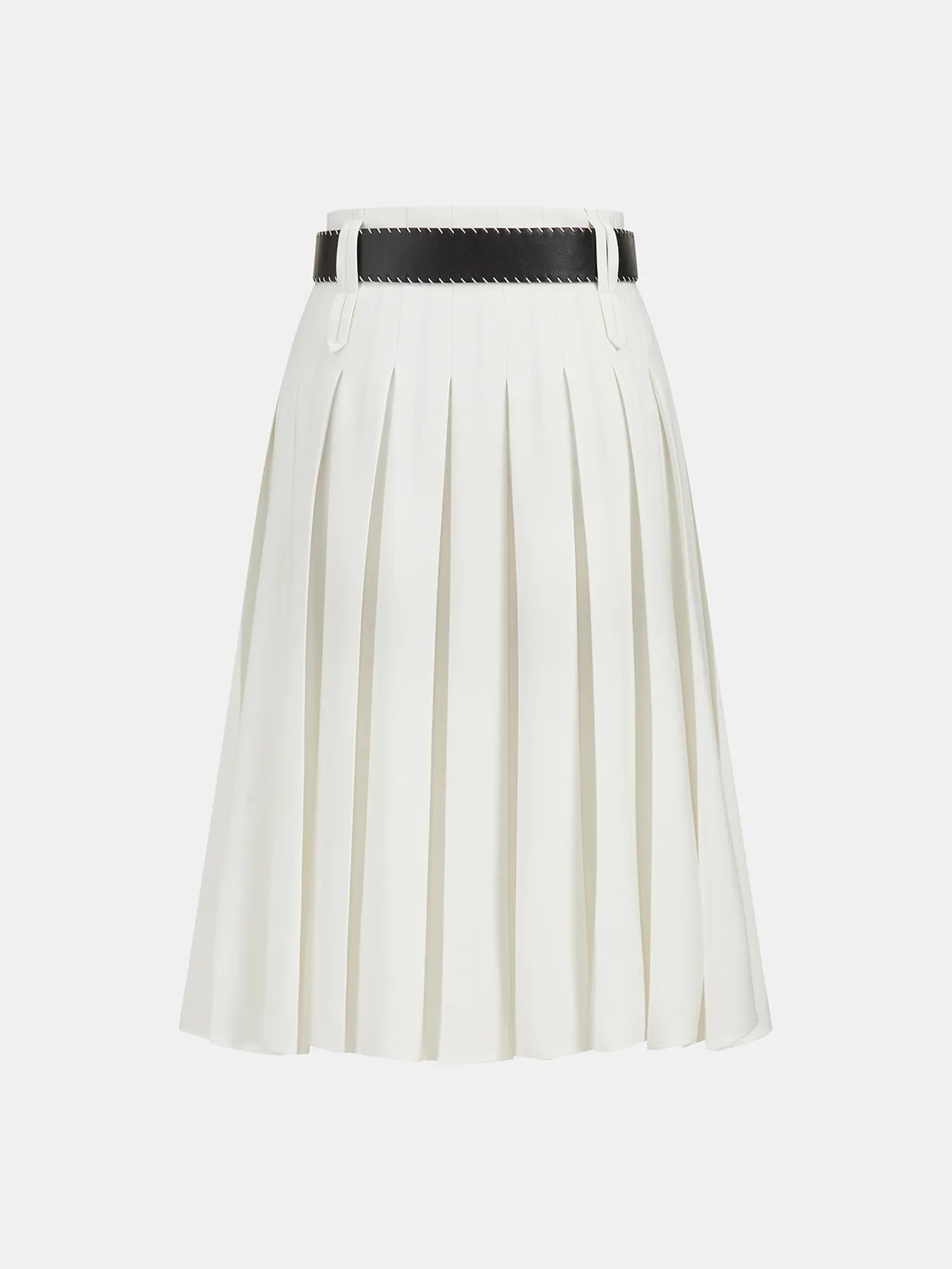 Belted Pleated Midi Skirt sold by COMMENSE product image thumbnail 2