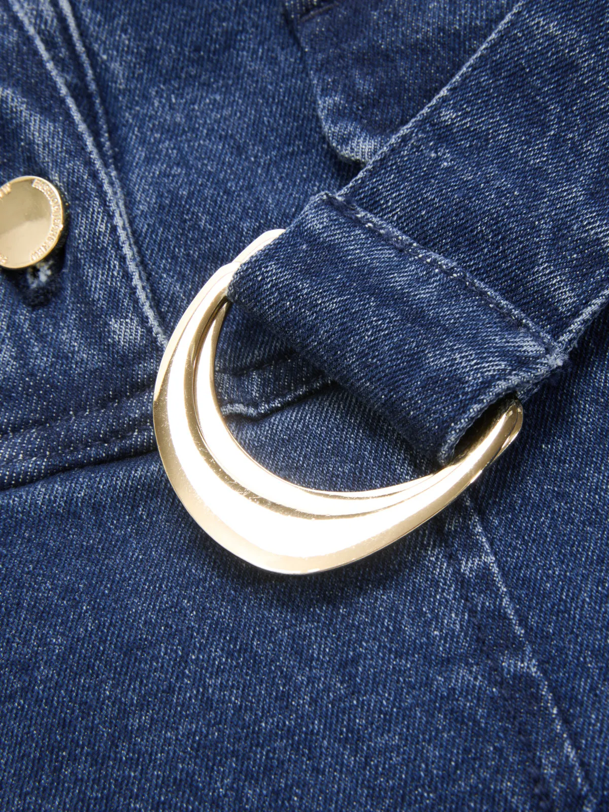 Sleeveless Belted Pleated Denim Dress sold by COMMENSE product image thumbnail 4