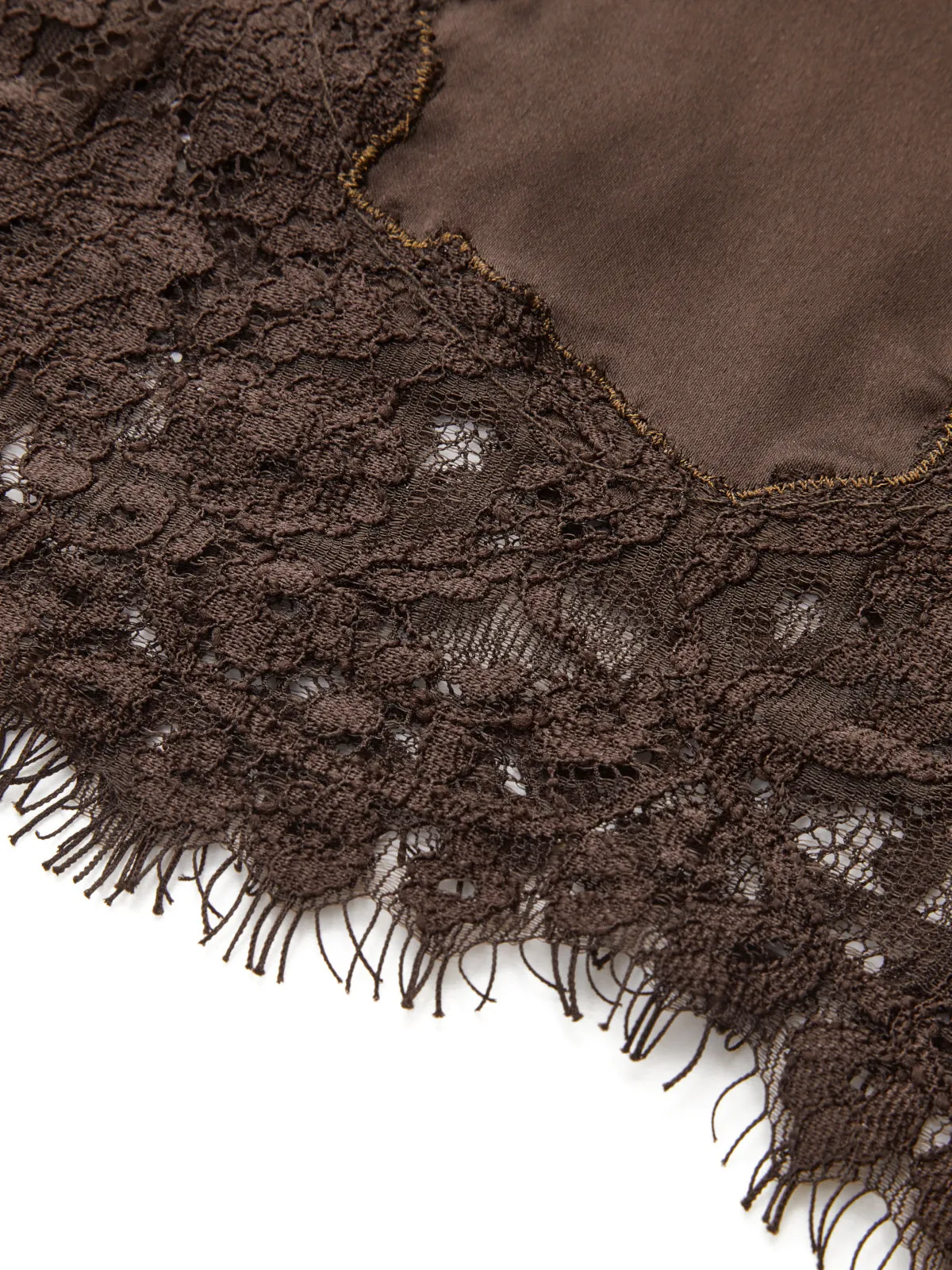 Lace Trim Satin V-Neck Cami Top sold by COMMENSE product image thumbnail 4