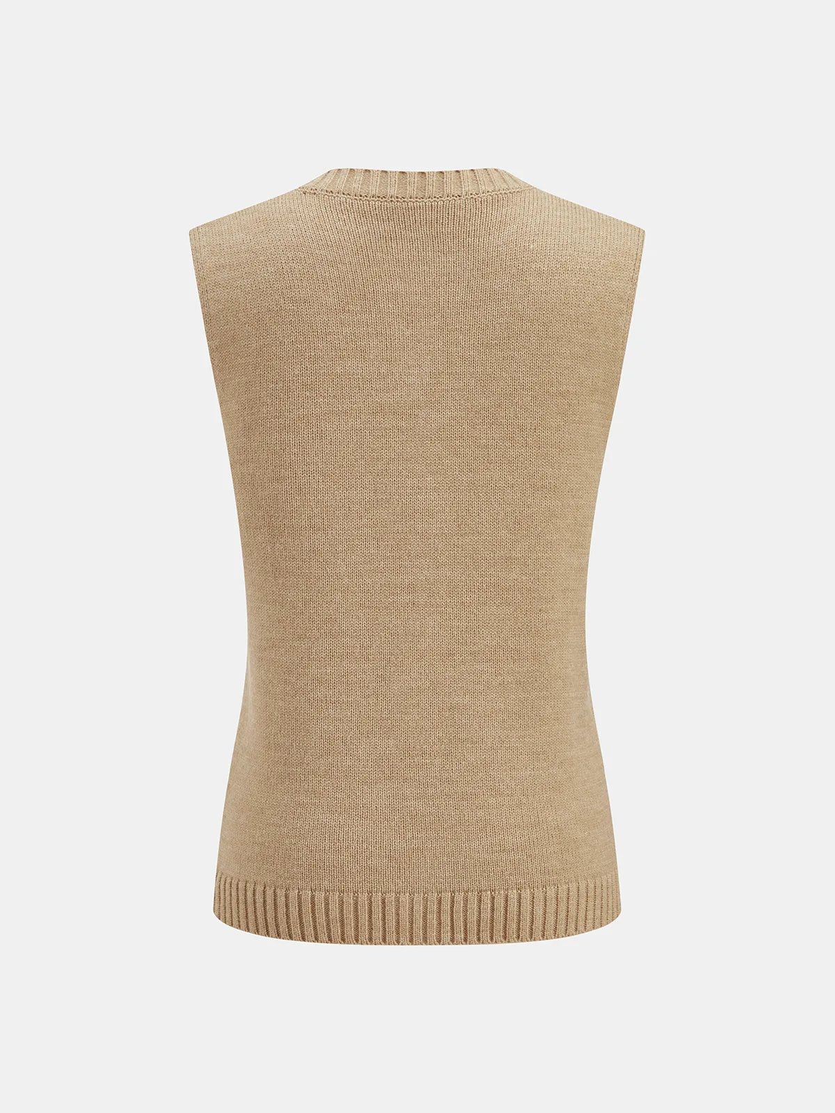 Metal Button Wool Blend Sweater Vest sold by COMMENSE product image thumbnail 3