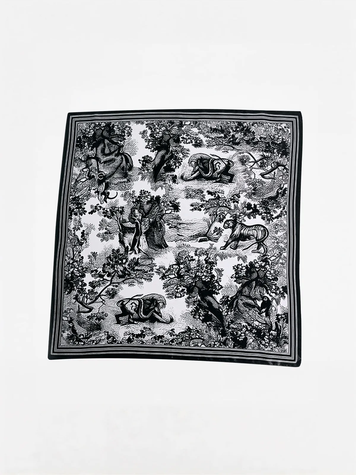 Jungle Animal Print Silk Scarf sold by COMMENSE product image thumbnail 3