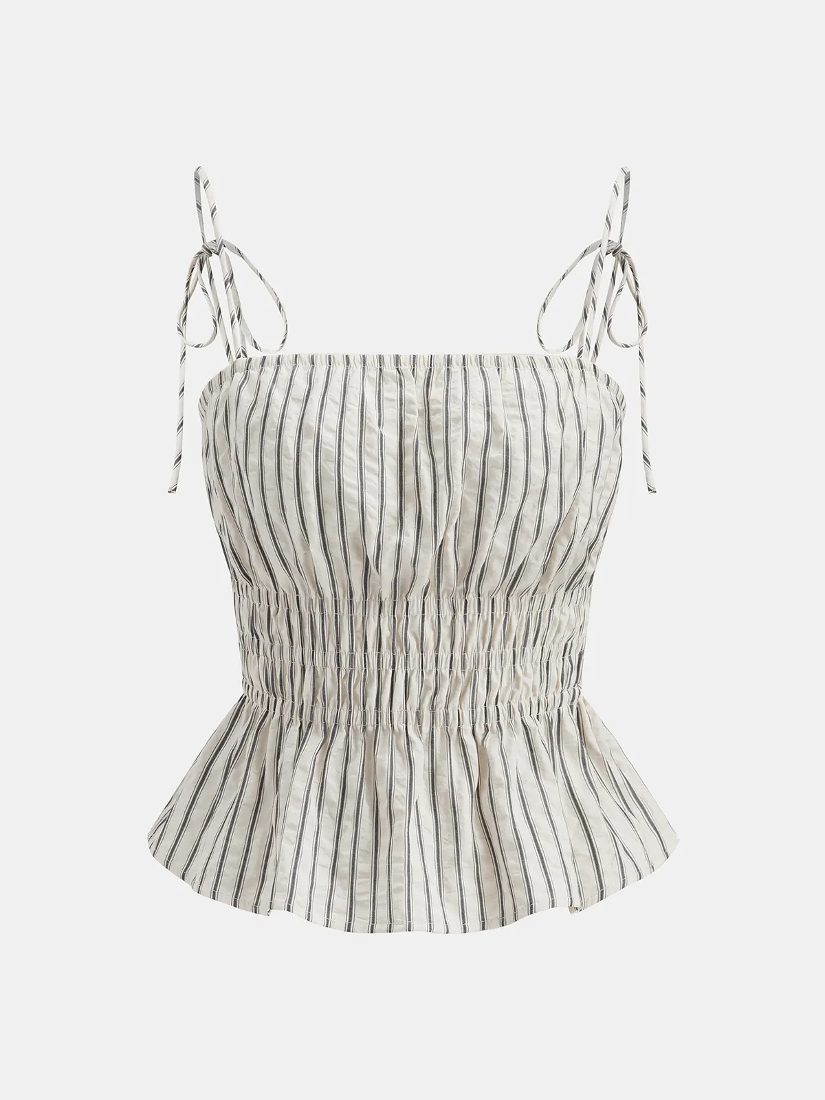 Striped Peplum Cami Top & Wide-Leg Pants Set sold by COMMENSE product image thumbnail 3