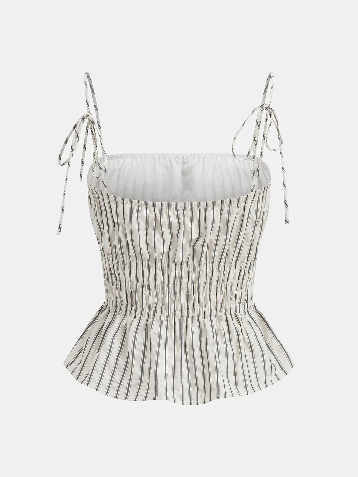 Striped Peplum Cami Top & Wide-Leg Pants Set sold by COMMENSE product image thumbnail 4