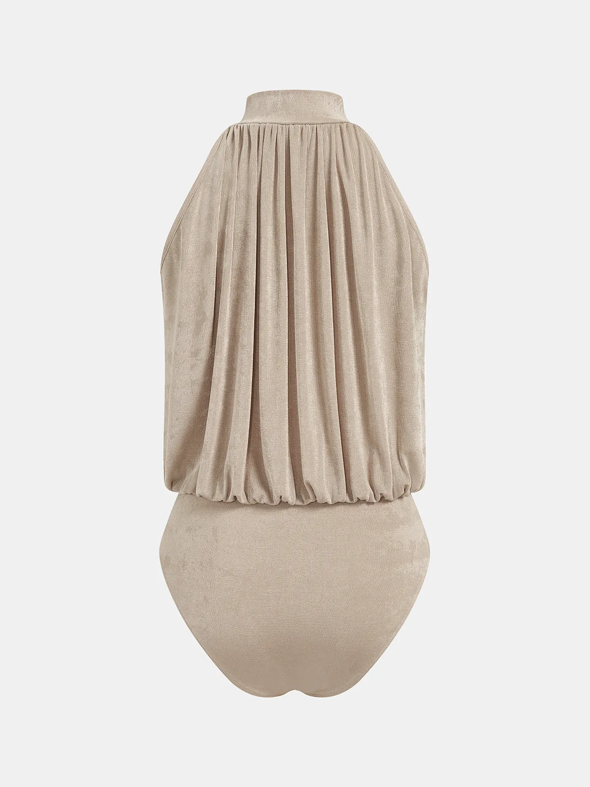 Mock Neck Sleeveless Ruched Bodysuit sold by COMMENSE product image thumbnail 2