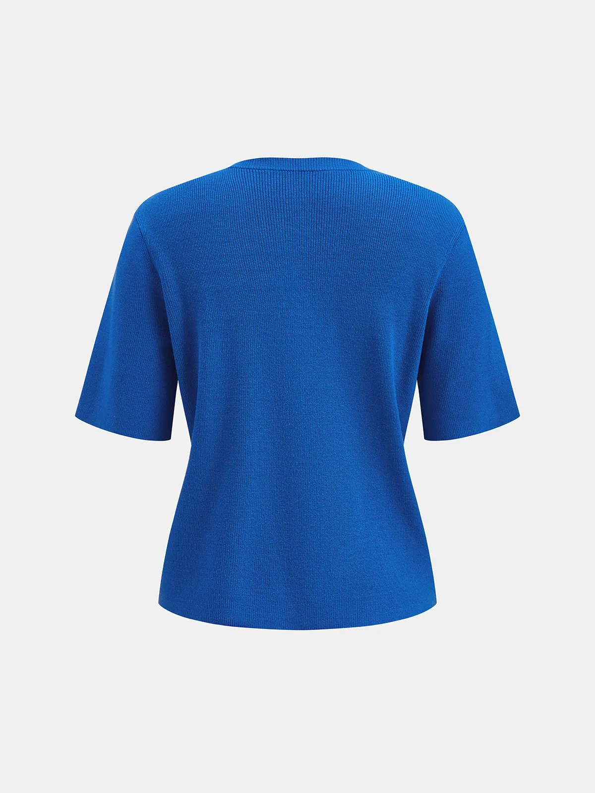 Short Sleeve Button-Front Knit Top sold by COMMENSE product image thumbnail 2