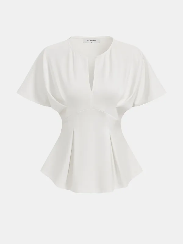 Dolman Sleeve Peplum Fitted Blouse sold by COMMENSE