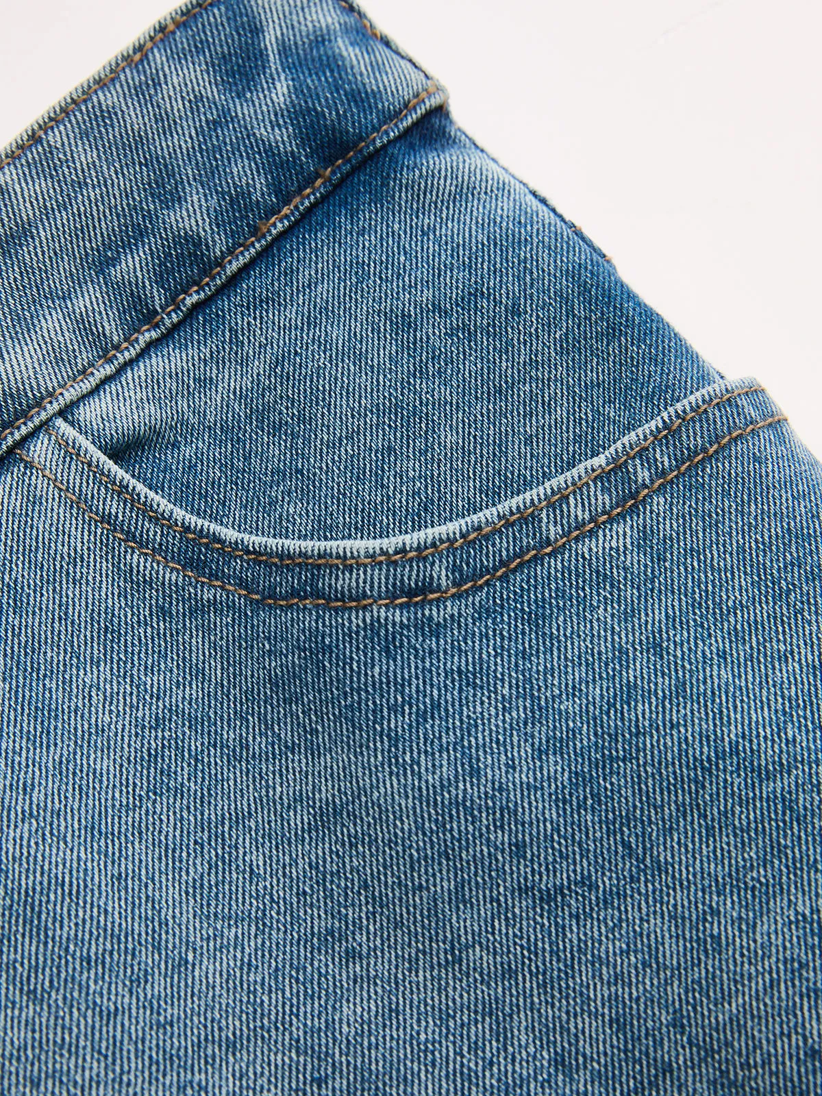 Asymmetric Mid-Waist Straight-Leg Jeans sold by COMMENSE product image thumbnail 4