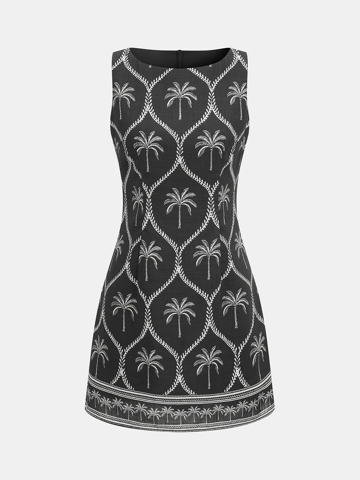 Sleeveless Palm Tree Print Mini Dress sold by COMMENSE product image thumbnail 2