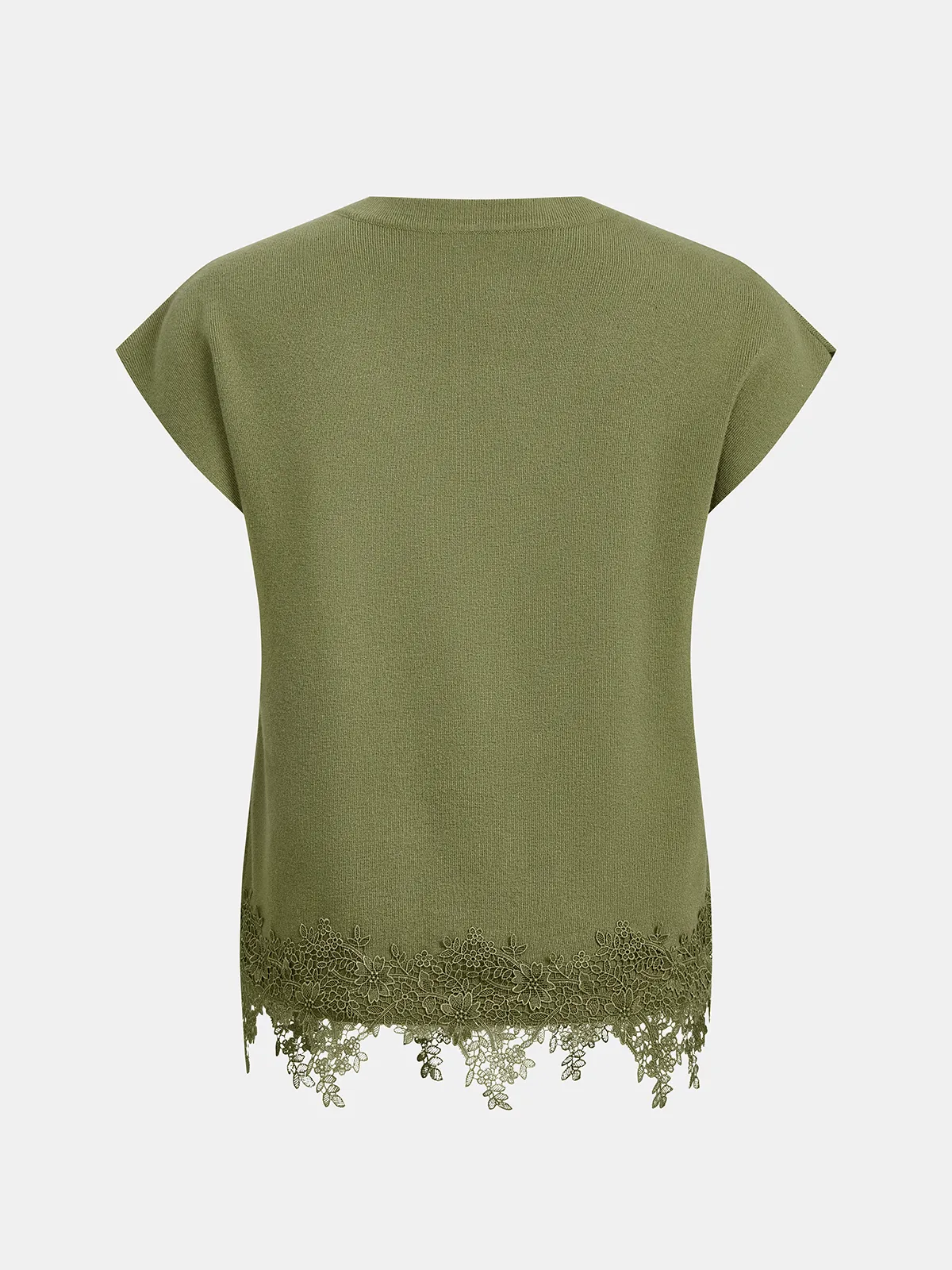 Metal Button Lace Trim Sleeveless Knit Vest sold by COMMENSE product image thumbnail 2