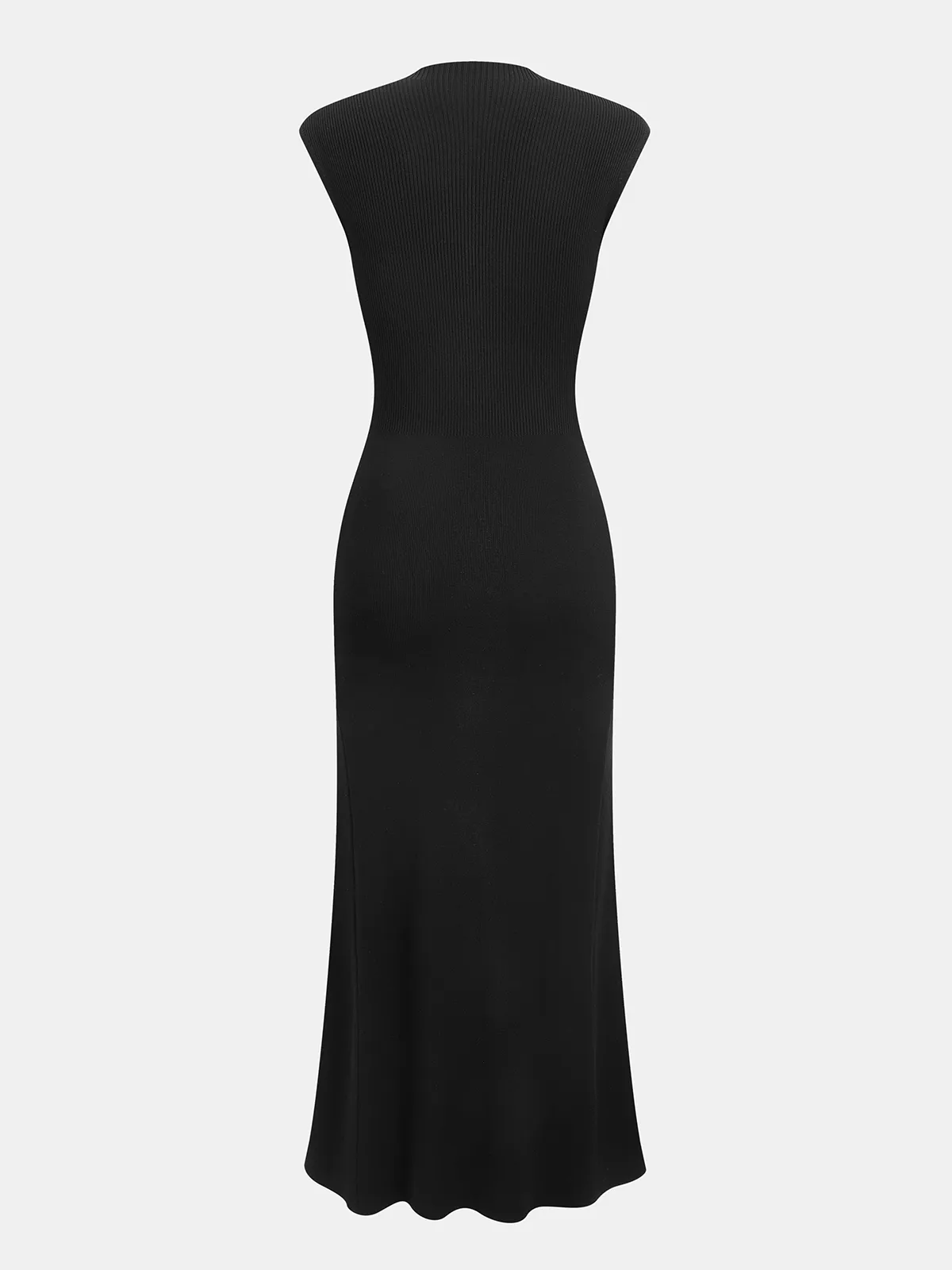 Button Detail Cap Sleeve Rib Knit Maxi Dress sold by COMMENSE product image thumbnail 2