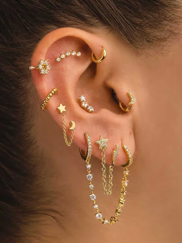 4Pcs Single Ear Celestial Earring sold by COMMENSE