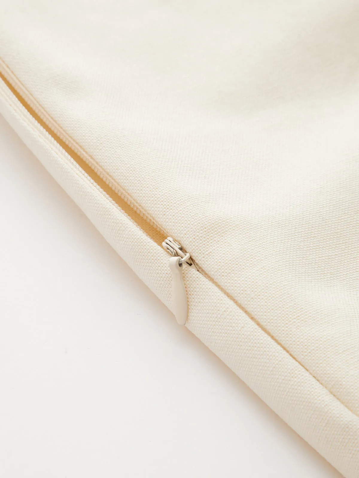 Linen-Blend Contrast Trim Wrap Dress sold by COMMENSE product image thumbnail 4