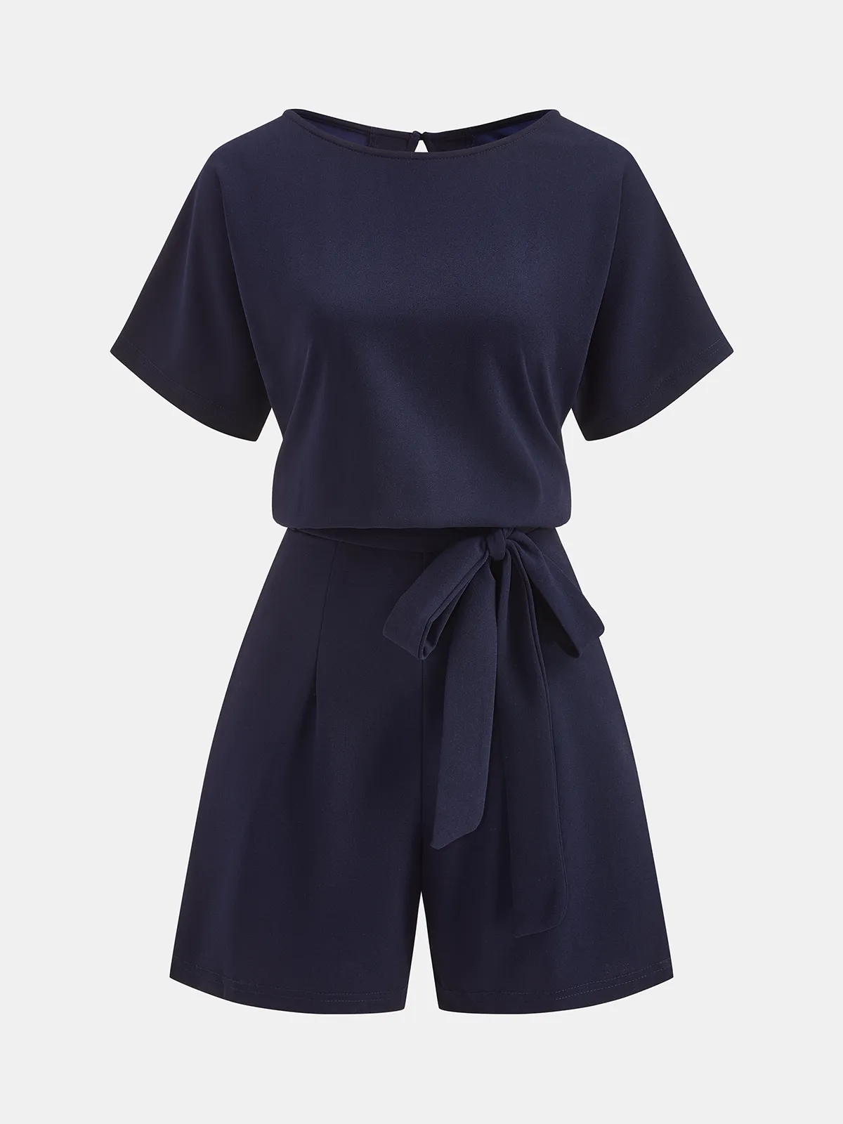 Tie-Waist Short-Sleeve Romper sold by COMMENSE