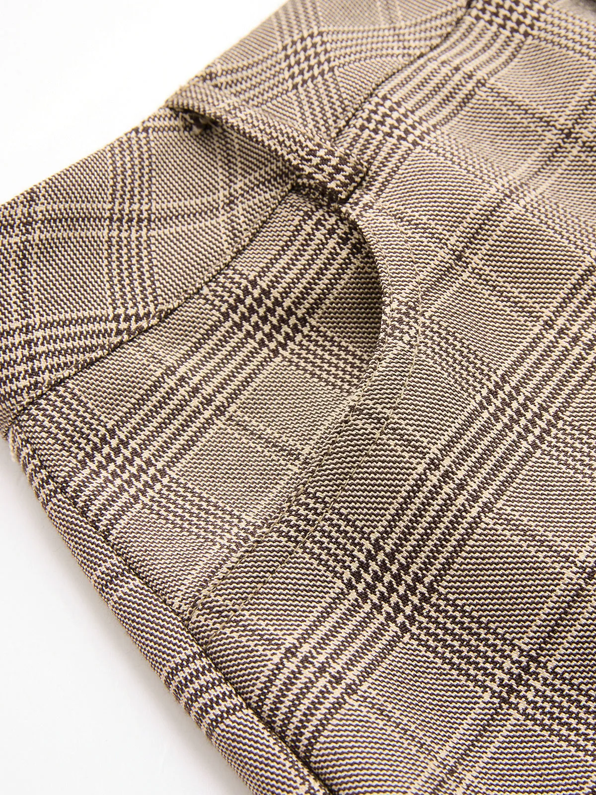 Mid-Waist Plaid Balloon Pants sold by COMMENSE product image thumbnail 4