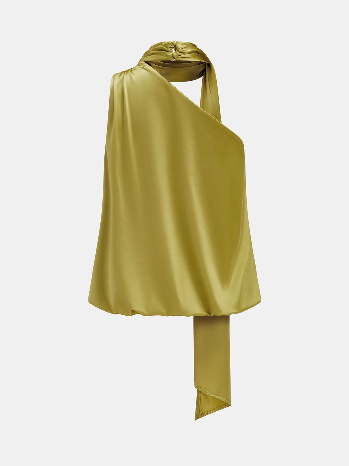 Tie-Neck One-Shoulder Satin Top sold by COMMENSE product image thumbnail 3