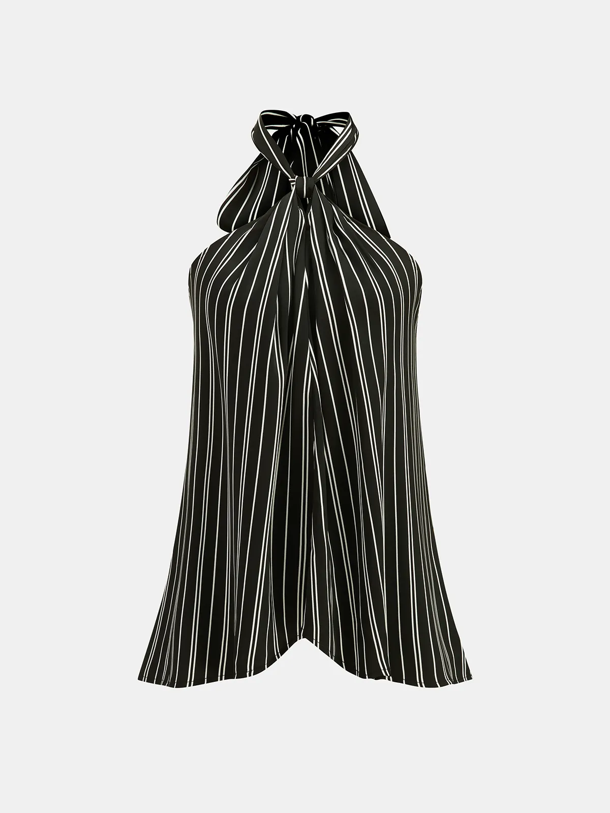 Striped Halter Satin Top & Pants Set sold by COMMENSE product image thumbnail 2