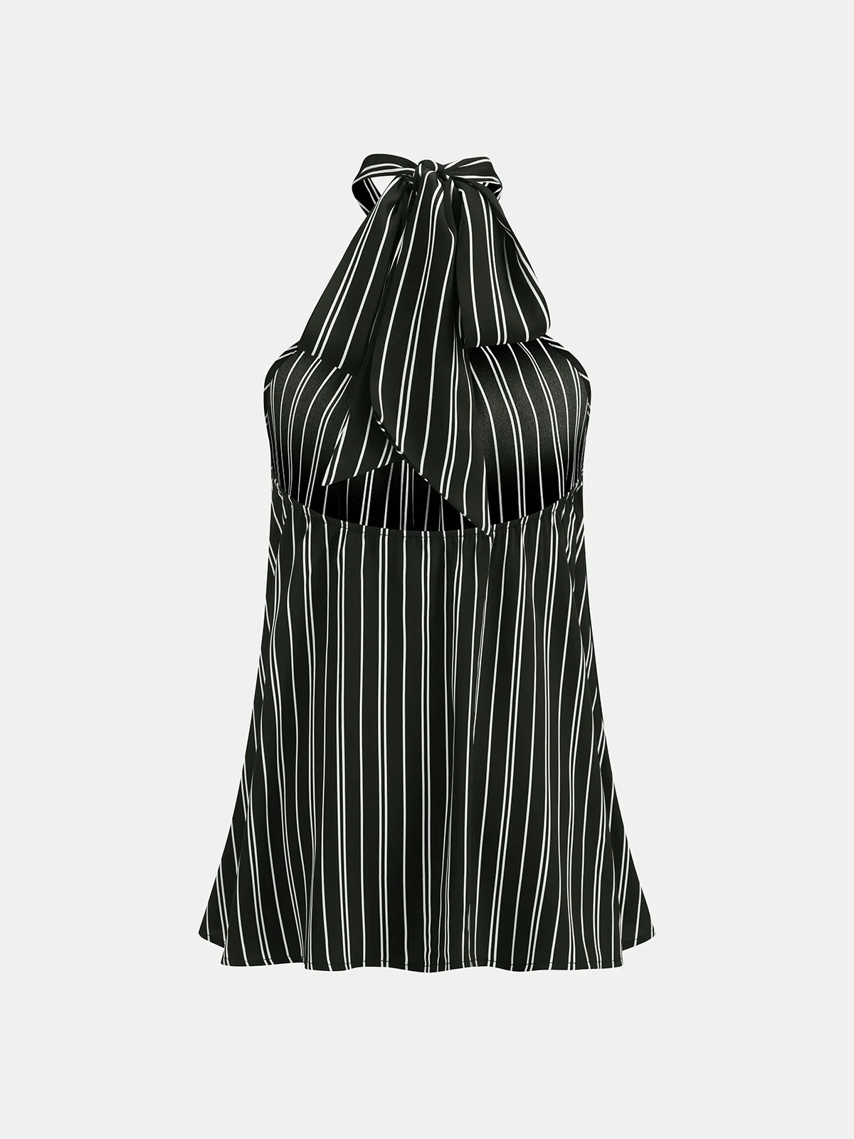 Striped Halter Satin Top & Pants Set sold by COMMENSE product image thumbnail 3