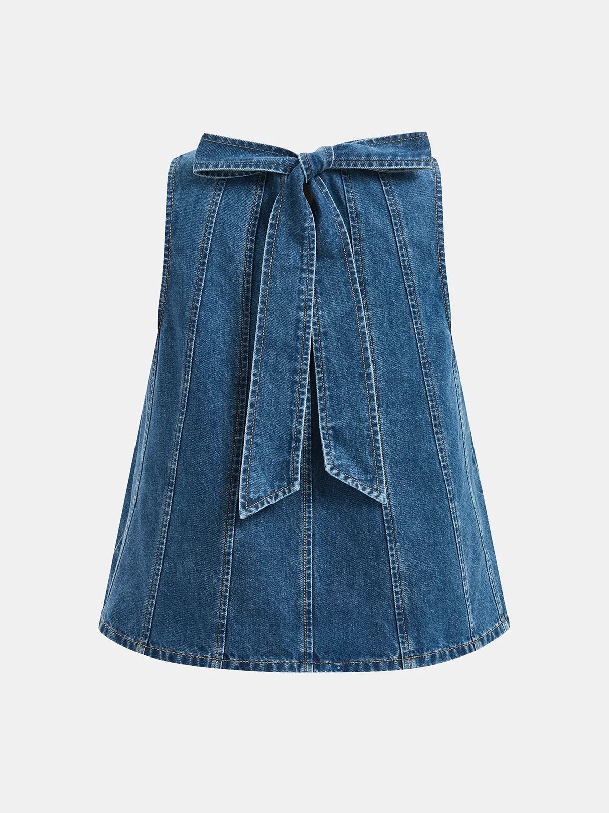 Tie-Back Denim Sleeveless Top & Shorts Set sold by COMMENSE product image thumbnail 4