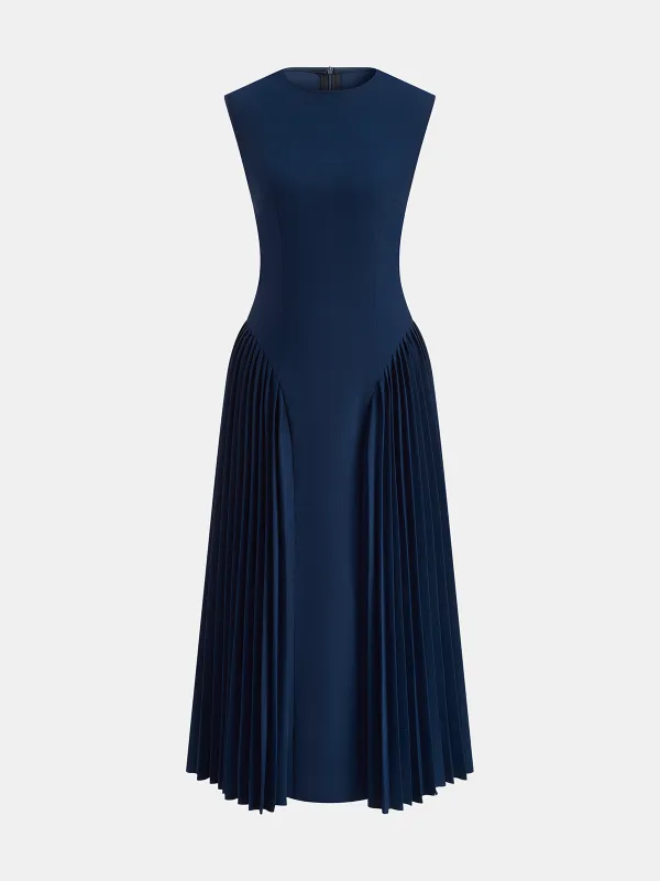 Sleeveless Fitted Pleated Maxi Dress sold by COMMENSE