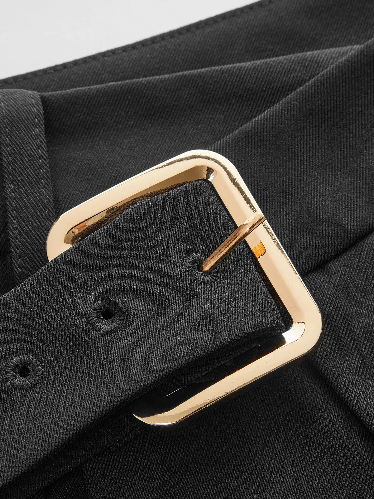 High Waisted Buckle Detail Wide Leg Pants sold by COMMENSE product image thumbnail 4