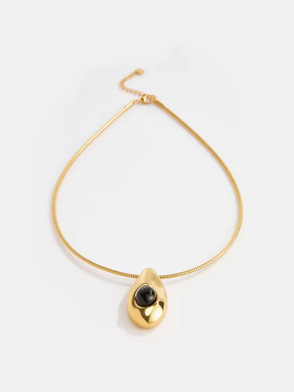 Teardrop Pendant Snake Chain Necklace made by COMMENSE