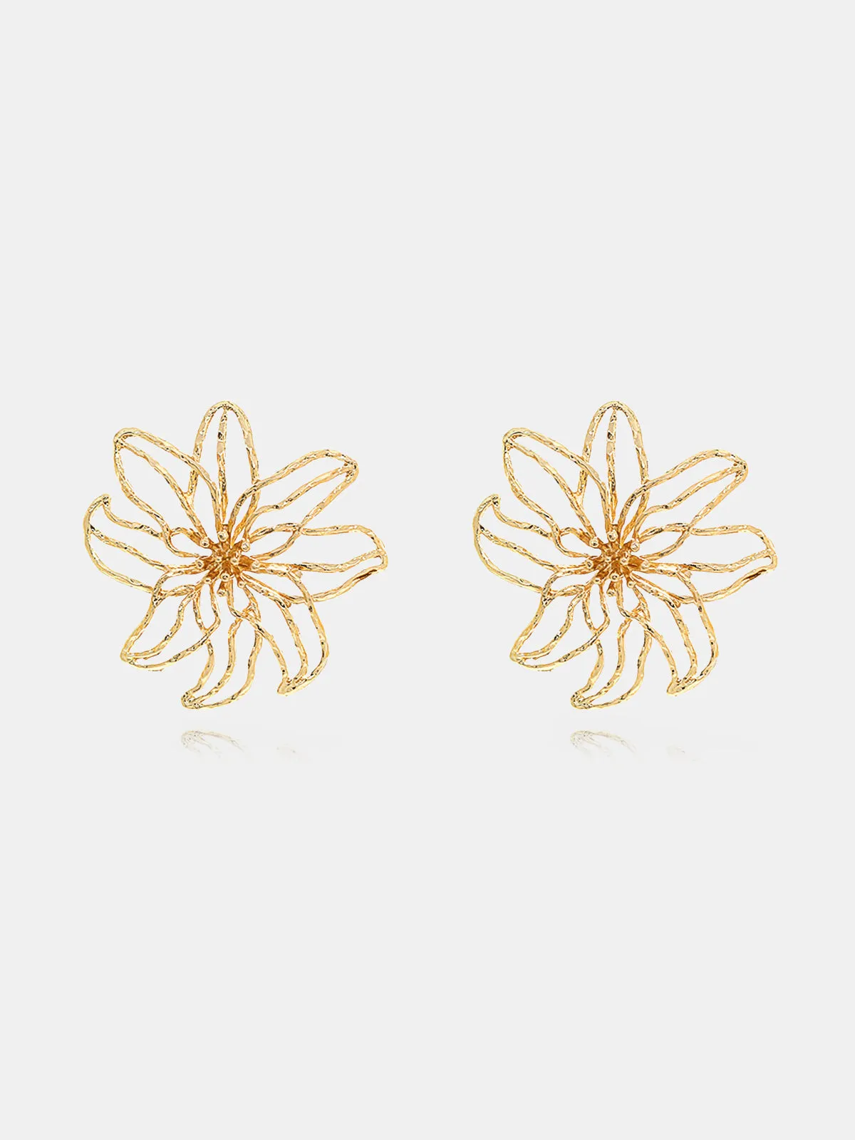 Openwork Flower Stud Earrings sold by COMMENSE product image thumbnail 2