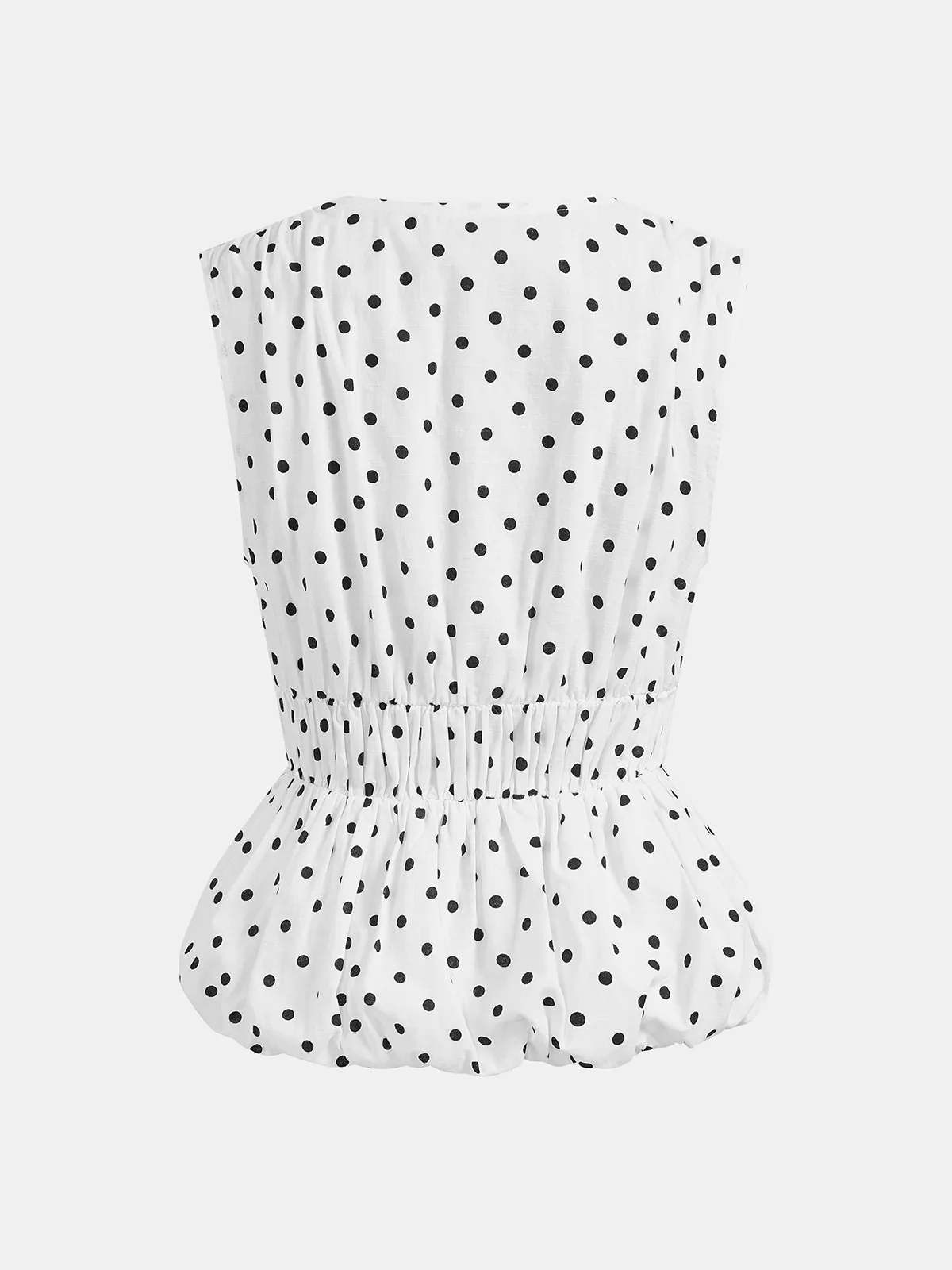 Polka Dot Bow Sleeveless Peplum Top sold by COMMENSE product image thumbnail 3