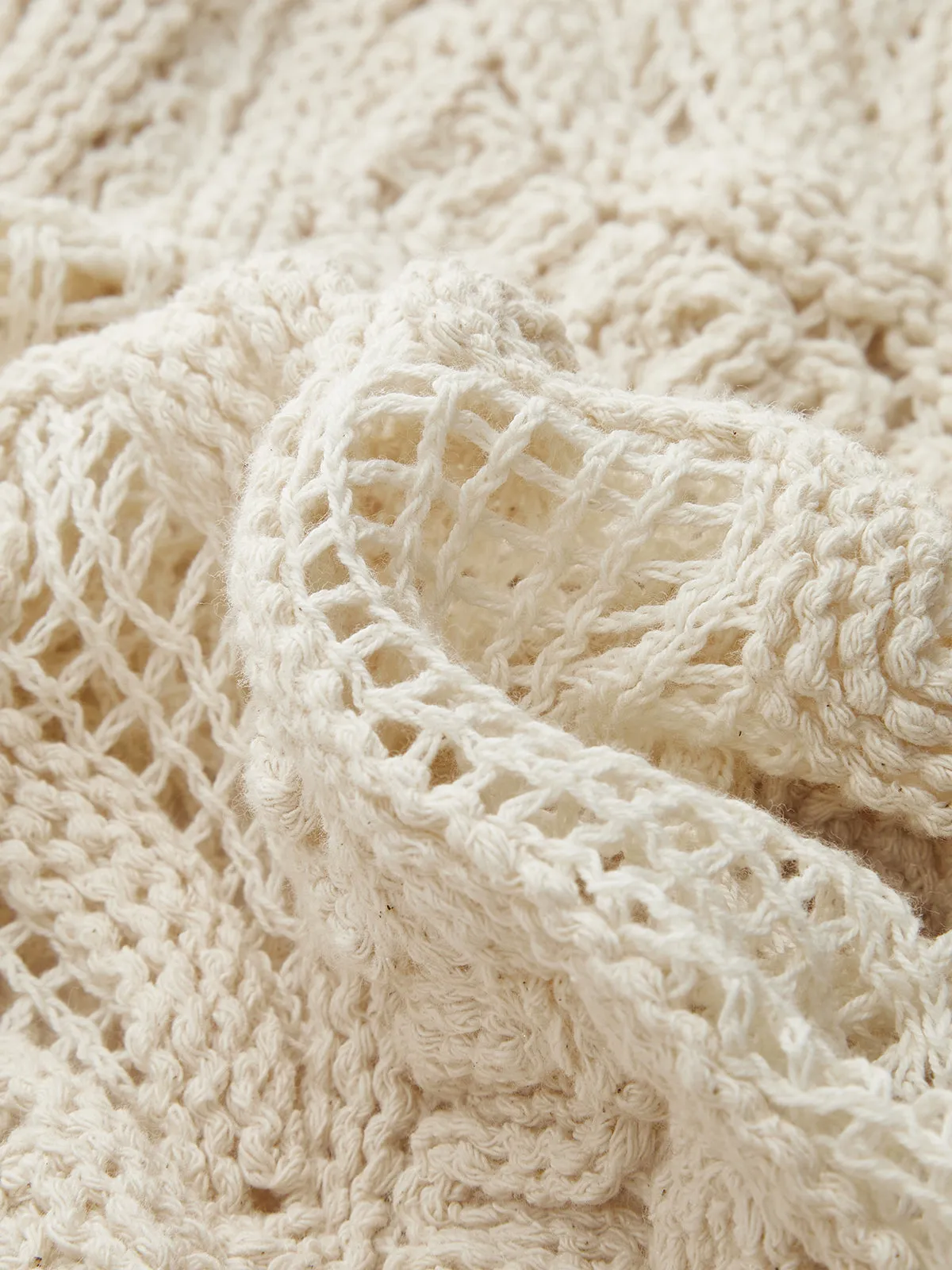 Crochet V-Neck Openwork Knit Vest sold by COMMENSE product image thumbnail 3