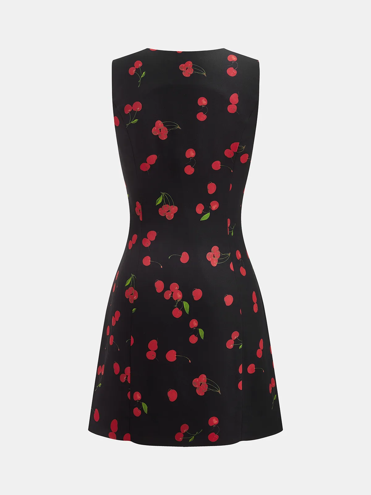 Cherry Print Sleeveless V-Neck Mini Dress sold by COMMENSE product image thumbnail 3