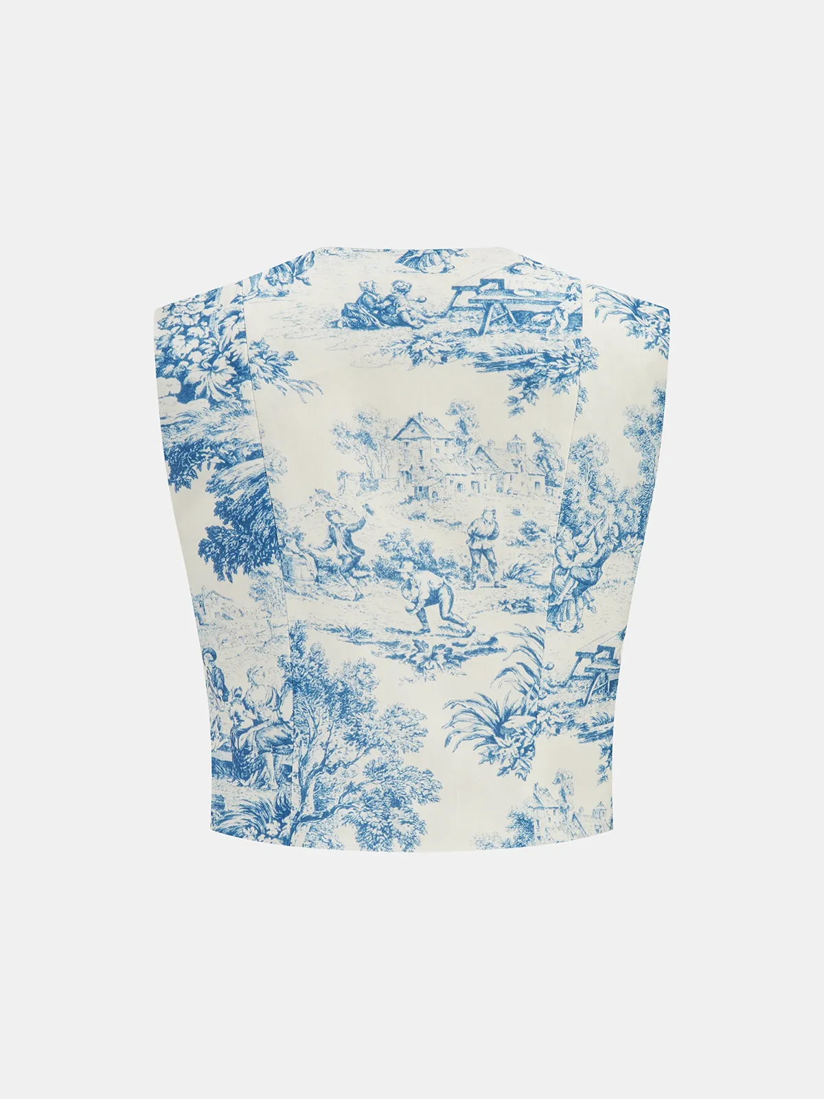 Toile Print Vest & Pleated Skirt Set sold by COMMENSE product image thumbnail 4