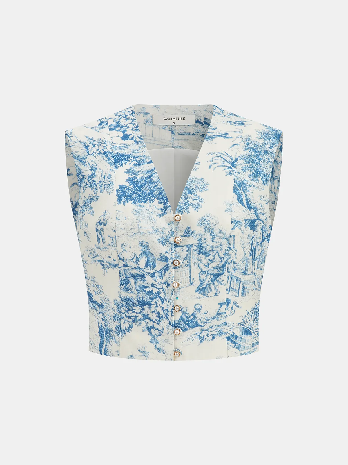 Toile Print Vest & Pleated Skirt Set sold by COMMENSE product image thumbnail 3