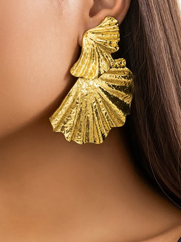 Double Fan Statement Earrings made by COMMENSE