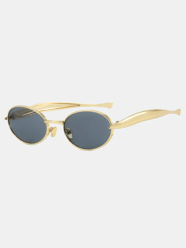 Sculpted Temple Oval Frame Sunglasses made by COMMENSE