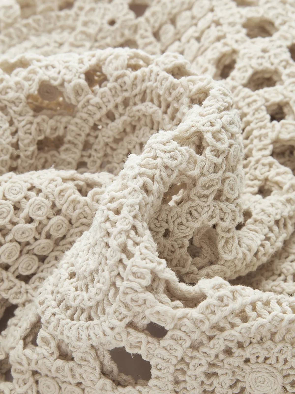 Crochet Circular Pattern Long Sleeve Crop Top sold by COMMENSE product image thumbnail 3