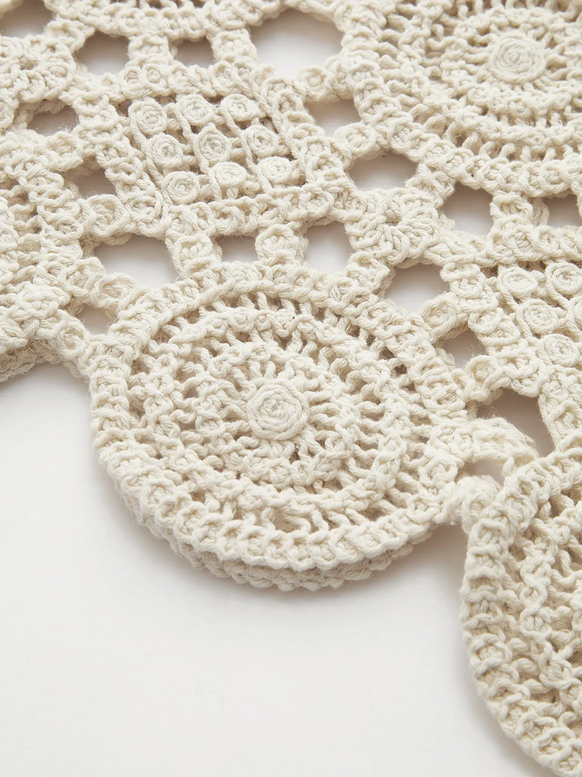 Crochet Circular Pattern Long Sleeve Crop Top sold by COMMENSE product image thumbnail 4