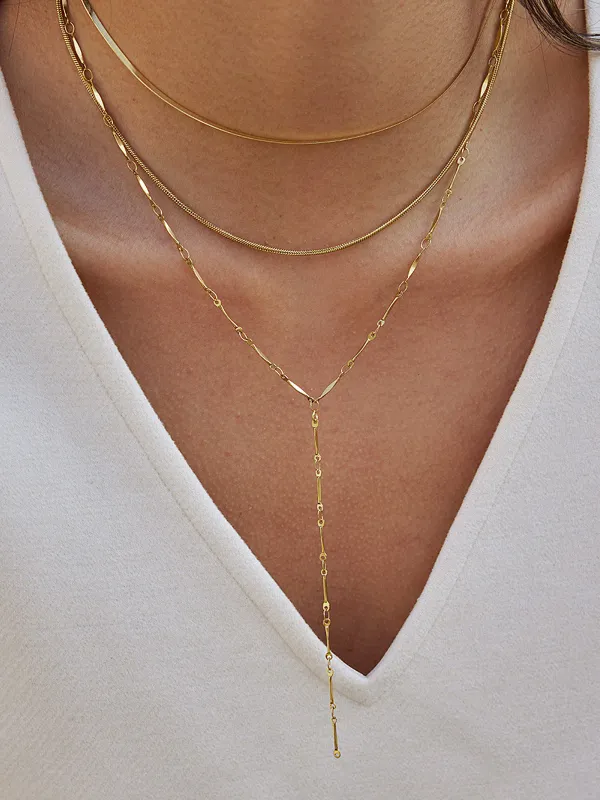Layered Y-Shaped Lariat Necklace made by COMMENSE