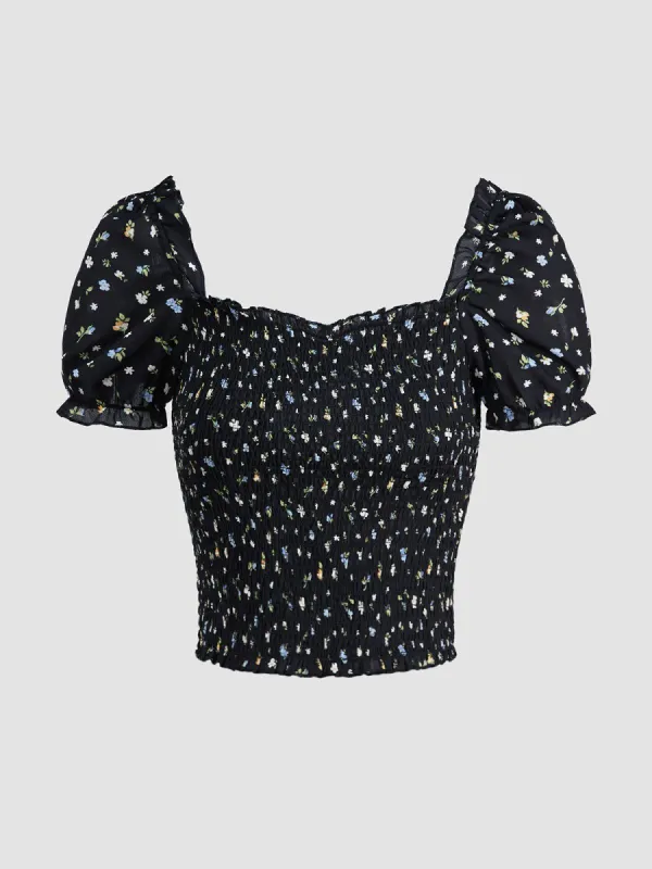 Botanical Puff Sleeve Shirt made by COMMENSE