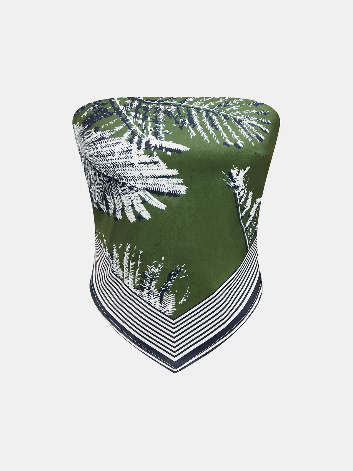 Leaf Print Strapless Top & Pants Set sold by COMMENSE product image thumbnail 2