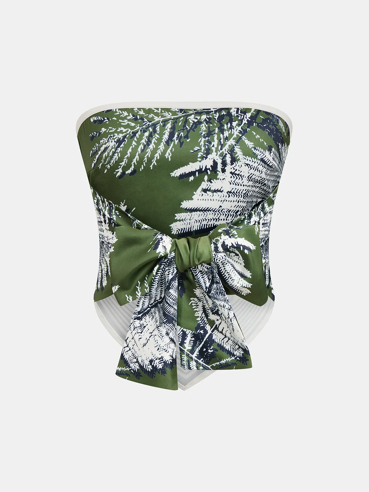 Leaf Print Strapless Top & Pants Set sold by COMMENSE product image thumbnail 3