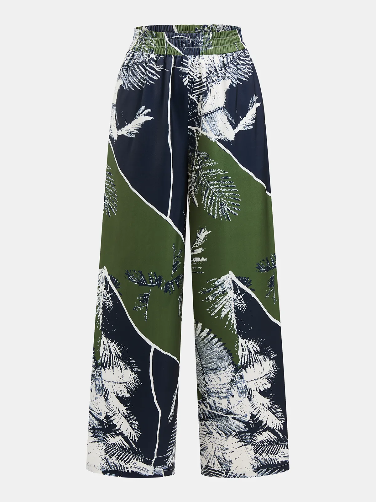 Leaf Print Strapless Top & Pants Set sold by COMMENSE product image thumbnail 4