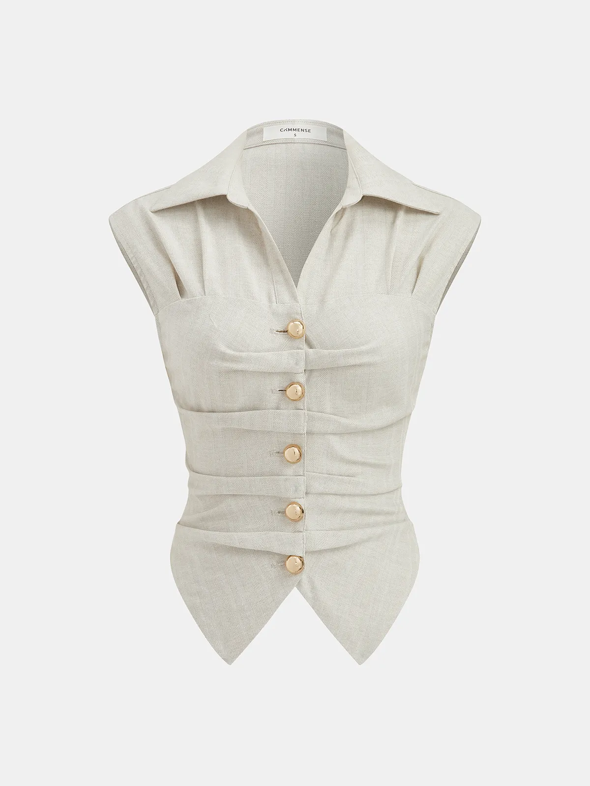 Cotton Linen Sleeveless Top & Pleated Pants Set sold by COMMENSE product image thumbnail 2