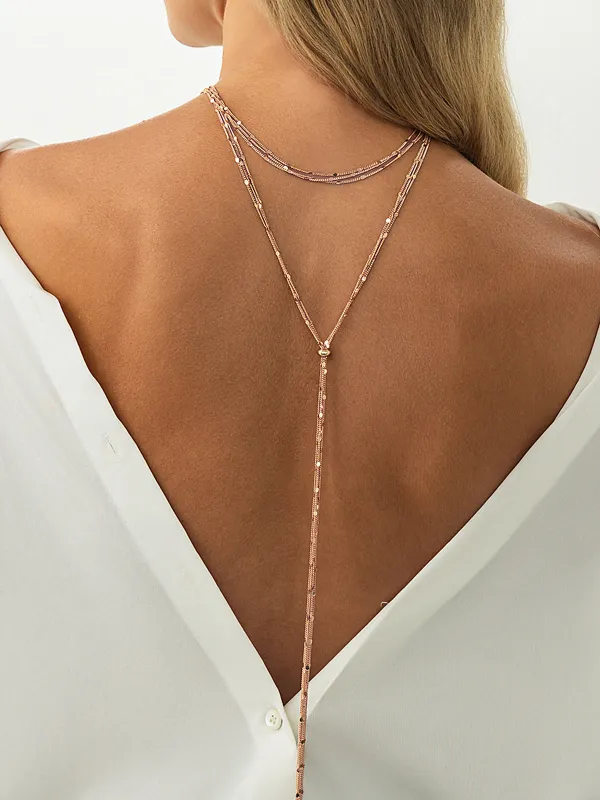 Layered Back Drop Lariat Necklace made by COMMENSE