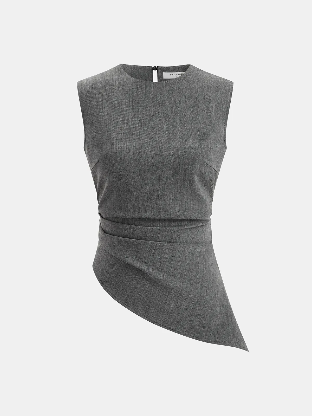 Sleeveless Asymmetric Top & Pleated Pants Set sold by COMMENSE product image thumbnail 3