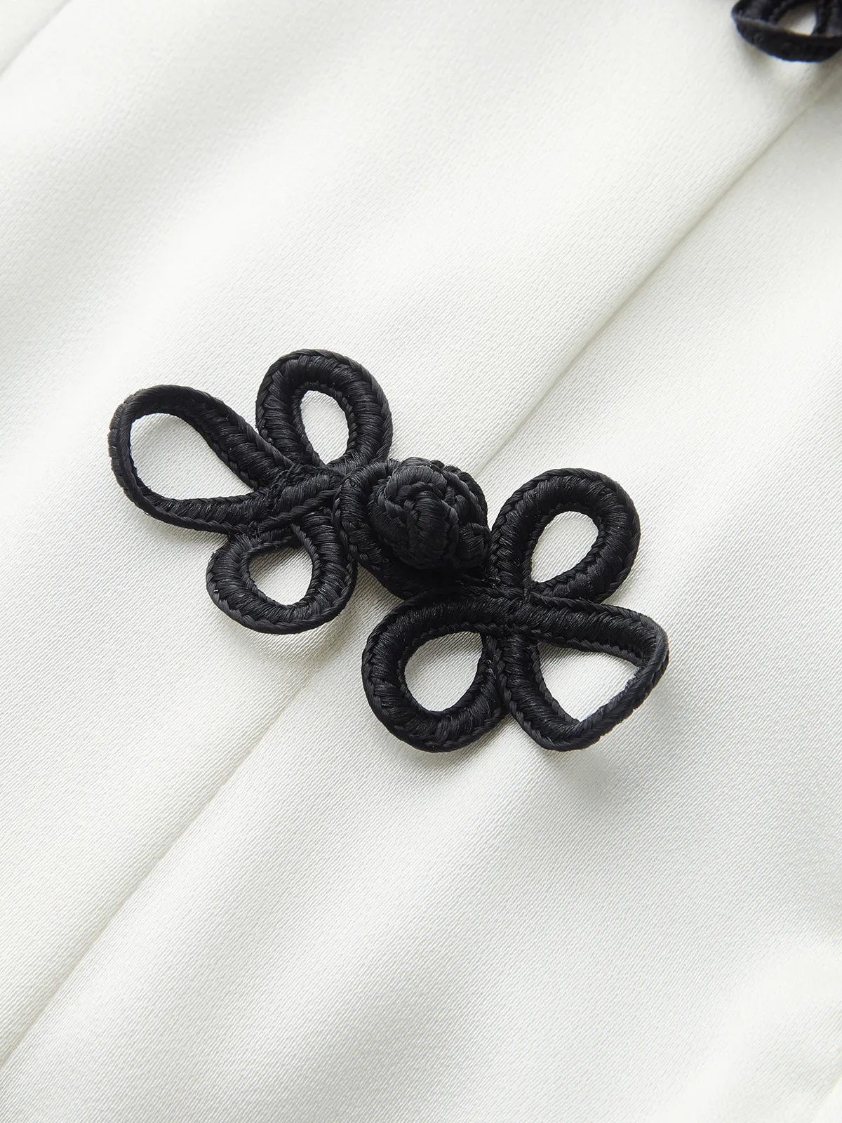 Knot Button Satin Lace Split Maxi Skirt sold by COMMENSE product image thumbnail 4