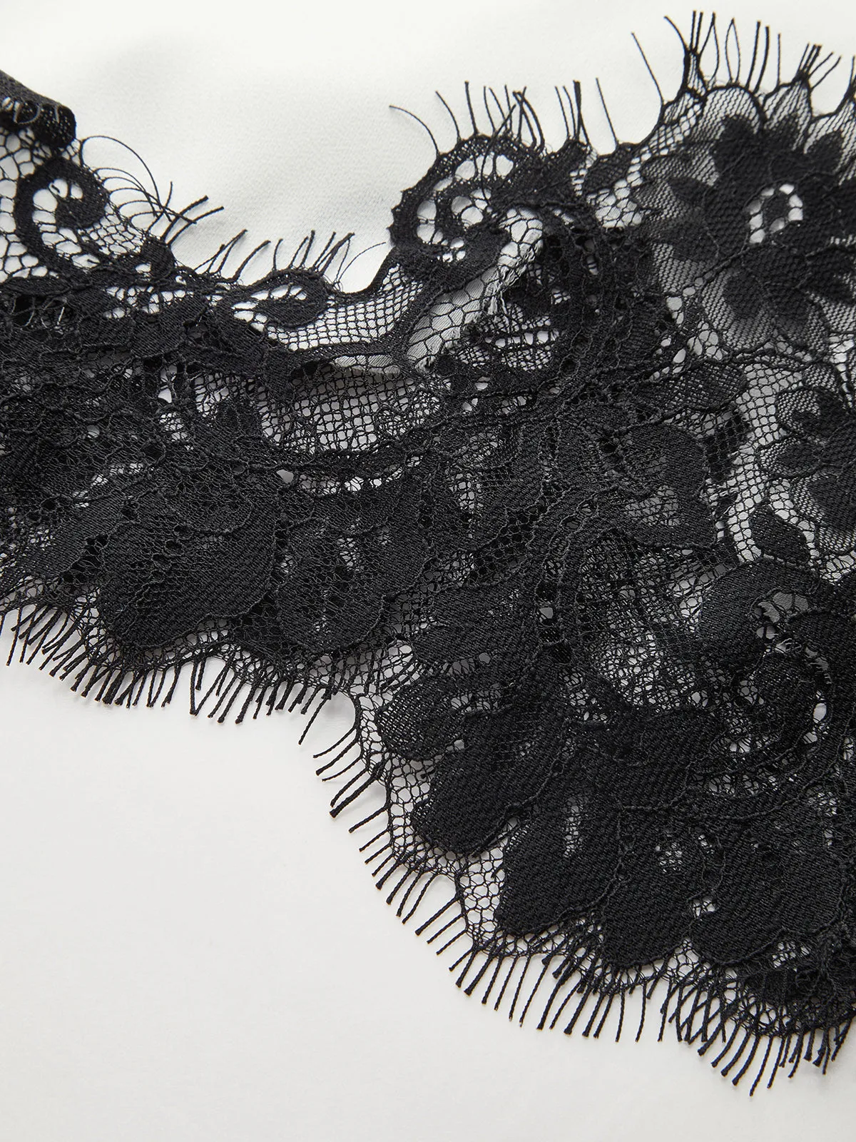 Knot Button Satin Lace Split Maxi Skirt sold by COMMENSE product image thumbnail 5