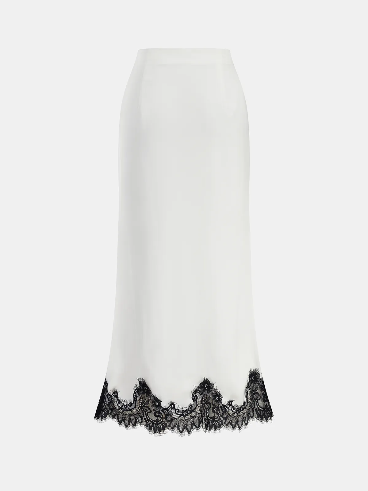 Knot Button Satin Lace Split Maxi Skirt sold by COMMENSE product image thumbnail 2