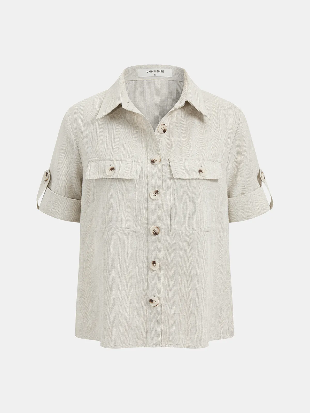 Cotton Linen Knotted Shirt & Belted Pants Set sold by COMMENSE product image thumbnail 2